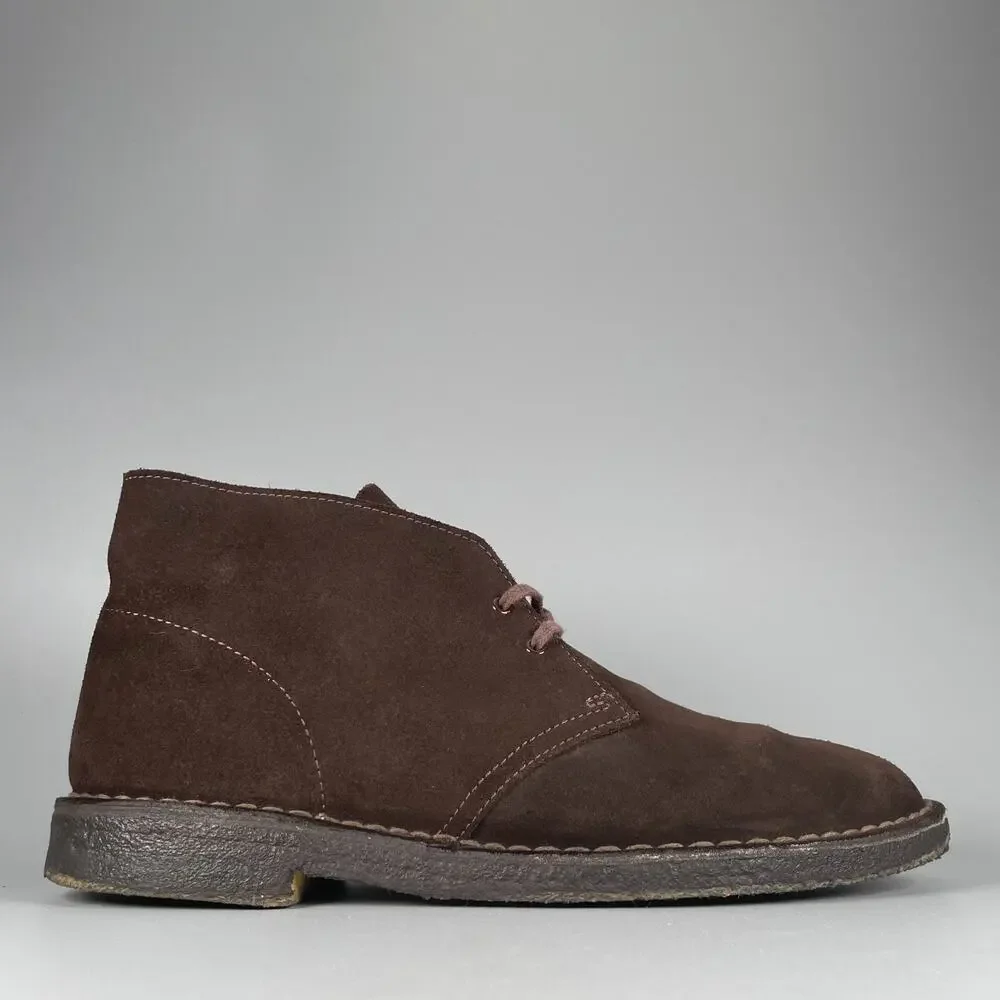 Clarks Men's Size 10 M Brown Suede Chukka Ankle Boots Lace Up Casual Walking GUC